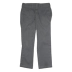 DICKIES Mens Polyester Blend Charcoal Slim Straight Trousers W32 L30 Workwear