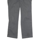 DICKIES Mens Polyester Blend Charcoal Slim Straight Trousers W32 L30 Workwear