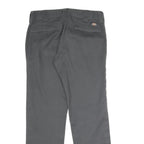 DICKIES Mens Polyester Blend Charcoal Slim Straight Trousers W32 L30 Workwear