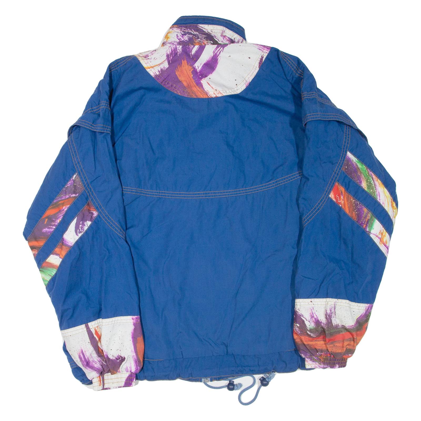 DEESSE Mens Track Jacket Blue Crazy Pattern L