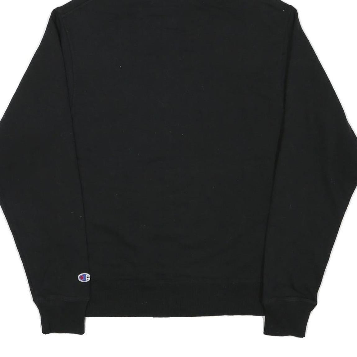 CHAMPION Mens Black Pullover Hoodie S Cotton Blend Long Sleeve Casual