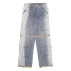 Womens Regular Fit Two Tone Blue Denim Jeans W28 L28 Cargo Style Cotton Blend