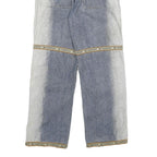 Womens Regular Fit Two Tone Blue Denim Jeans W28 L28 Cargo Style Cotton Blend