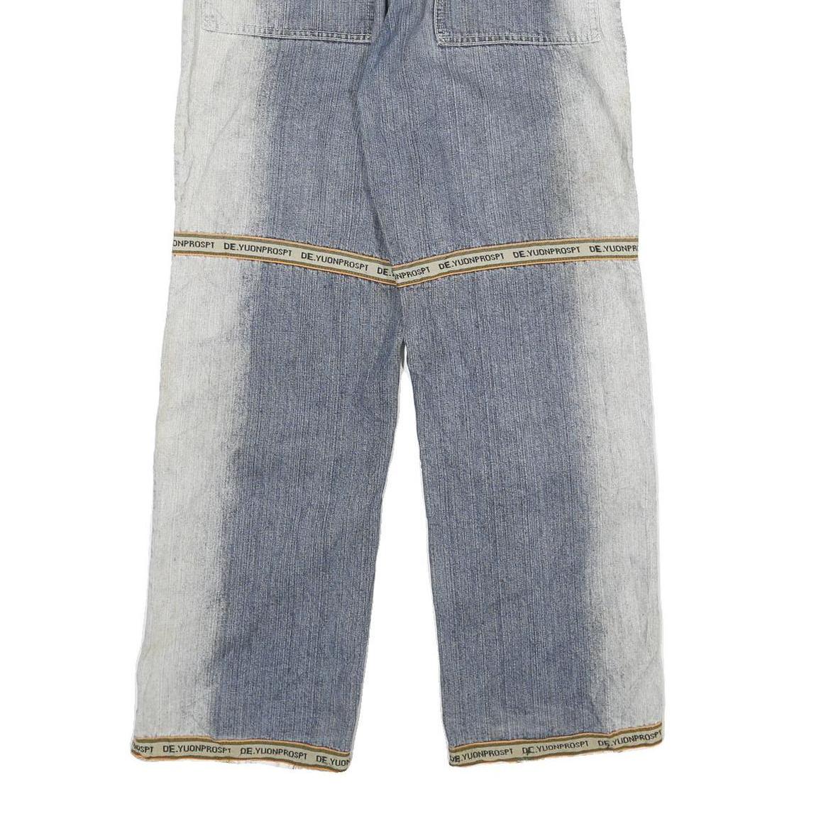 Womens Regular Fit Two Tone Blue Denim Jeans W28 L28 Cargo Style Cotton Blend