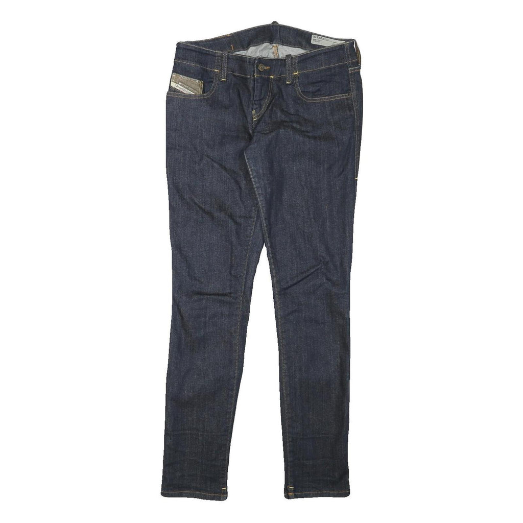 DIESEL Womens Slim Blue Denim Raw Cotton Blend Jeans W31 L31 Stylish Zip Closure