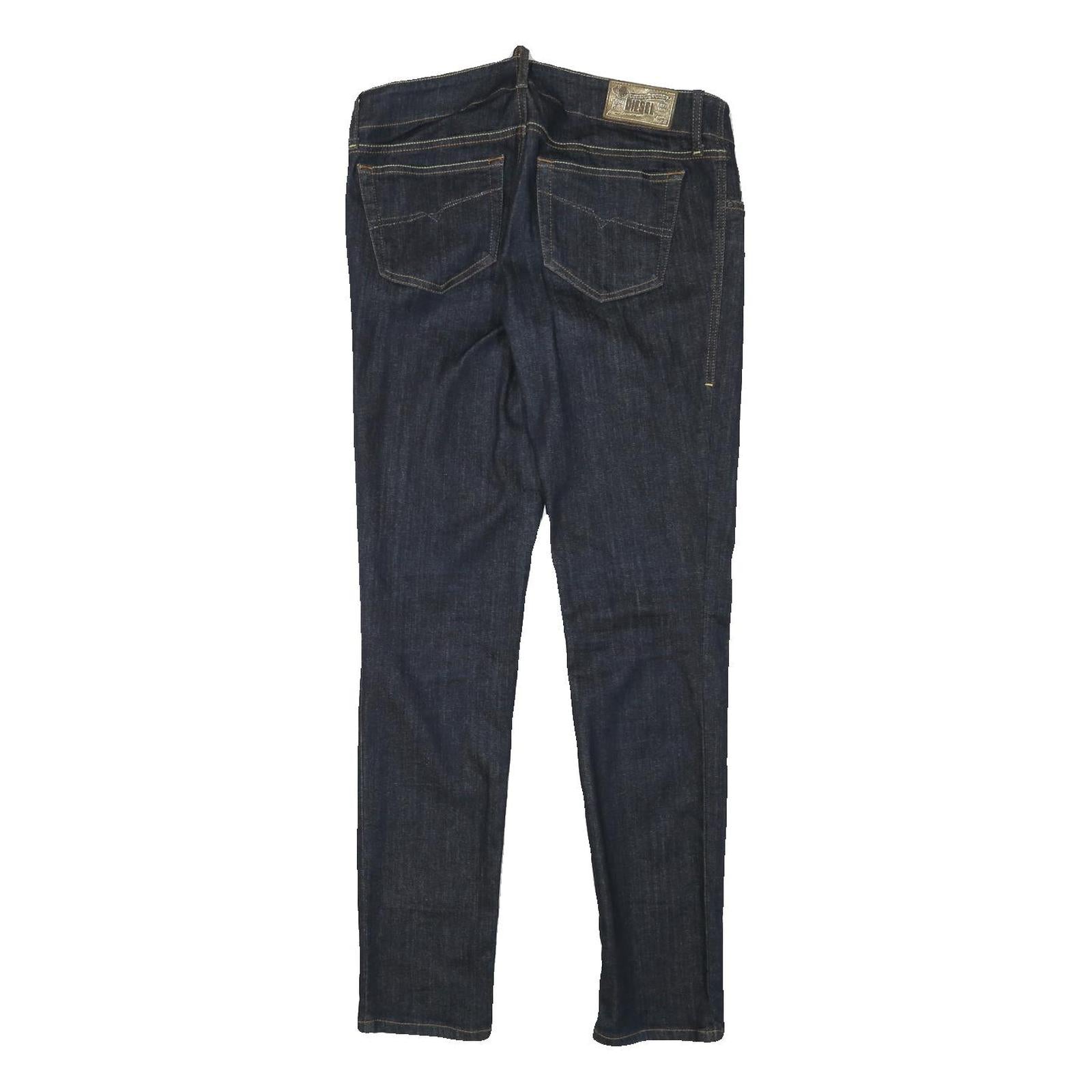 DIESEL Womens Slim Blue Denim Raw Cotton Blend Jeans W31 L31 Stylish Zip Closure