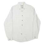 TURNPIKE Mens White & Black Checked Shirt M Cotton Blend Button-Down Collar Long