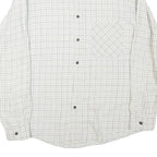 TURNPIKE Mens White & Black Checked Shirt M Cotton Blend Button-Down Collar Long