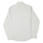 TURNPIKE Mens White & Black Checked Shirt M Cotton Blend Button-Down Collar Long