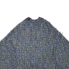 Womens Blue Colourblock Button Jacket L Polyester Blend Tweed Cropped Chic