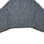 Womens Blue Colourblock Button Jacket L Polyester Blend Tweed Cropped Chic