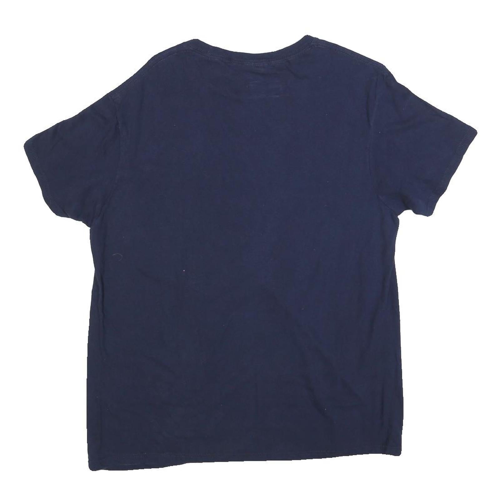 DELTA Mens Navy Blue Nevada Graphic T-Shirt L Short Sleeve Crew Neck Classic