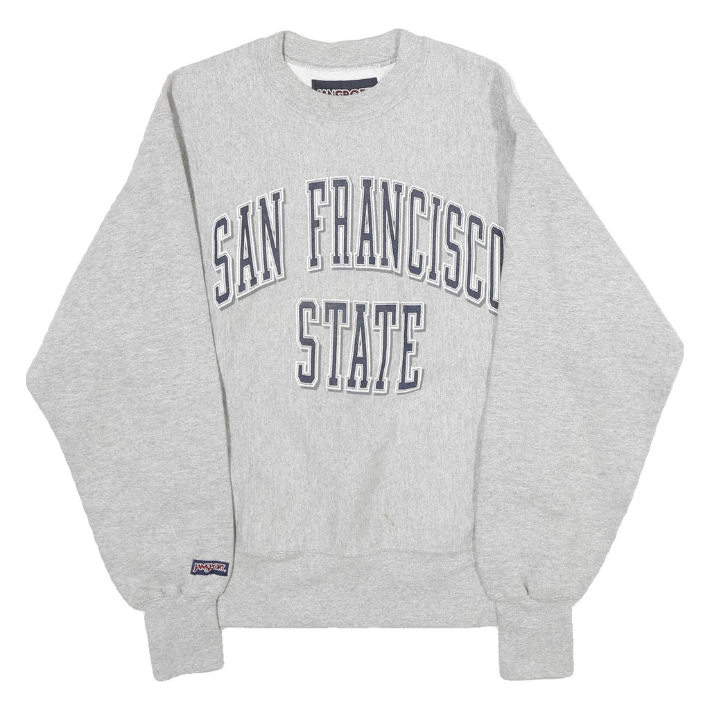 JANSPORT Mens Grey San Francisco State Crew Neck M Cotton Blend Sweatshirt
