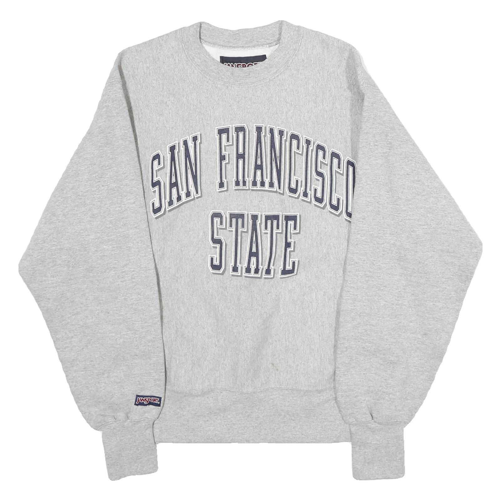 JANSPORT Mens Grey San Francisco State Crew Neck M Cotton Blend Sweatshirt