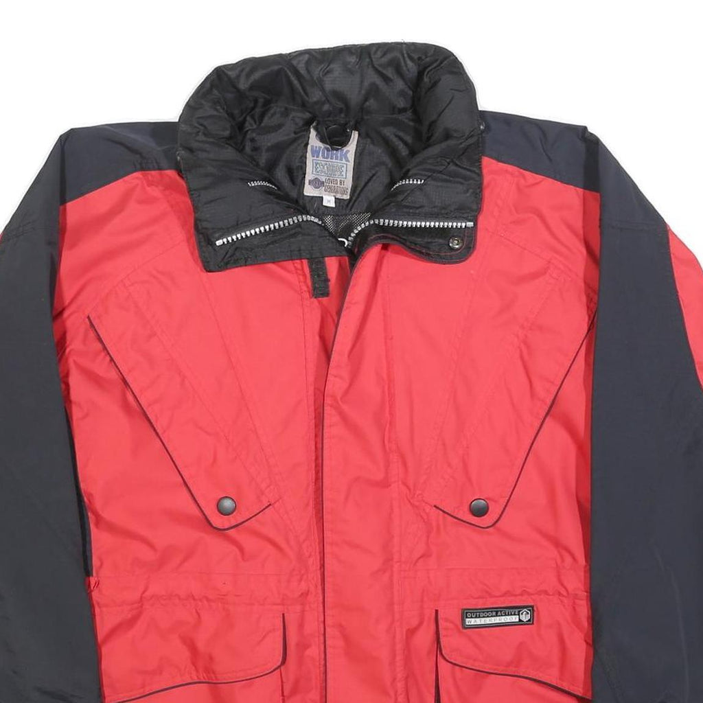 ESQUIRE Mens Red & Black Outdoor Active Zip Jacket M Polyester Blend Plain