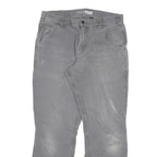 CARHARTT Mens Cotton Blend Grey Relaxed Straight Trousers W32 L28 Workwear Zip