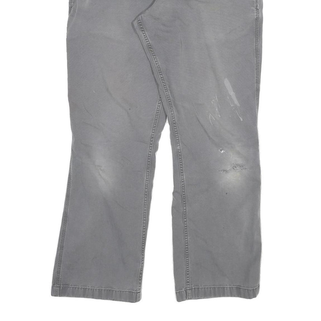 CARHARTT Mens Cotton Blend Grey Relaxed Straight Trousers W32 L28 Workwear Zip