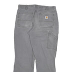 CARHARTT Mens Cotton Blend Grey Relaxed Straight Trousers W32 L28 Workwear Zip