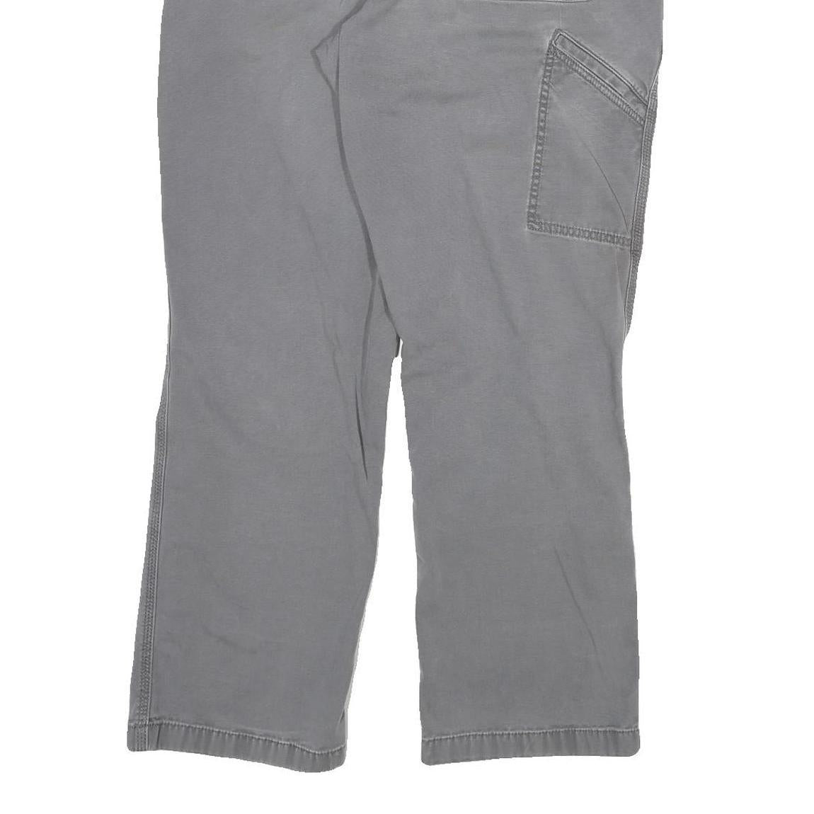 CARHARTT Mens Cotton Blend Grey Relaxed Straight Trousers W32 L28 Workwear Zip