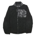 REEBOK Mens Black Plain Jacket M Polyester Zip Pocket Casual Activewear