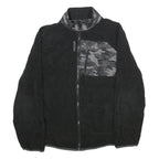 REEBOK Mens Black Plain Jacket M Polyester Zip Pocket Casual Activewear