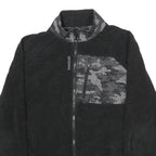 REEBOK Mens Black Plain Jacket M Polyester Zip Pocket Casual Activewear