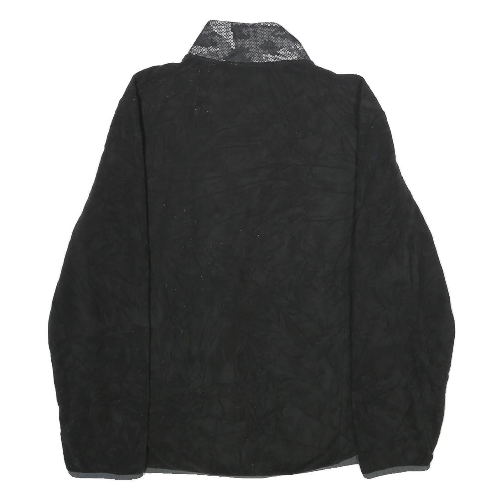REEBOK Mens Black Plain Jacket M Polyester Zip Pocket Casual Activewear