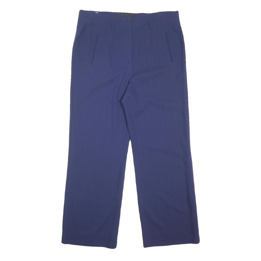 ESCADA Womens Wool Blue Loose Straight Leg Trousers W36 L30 Office Smart