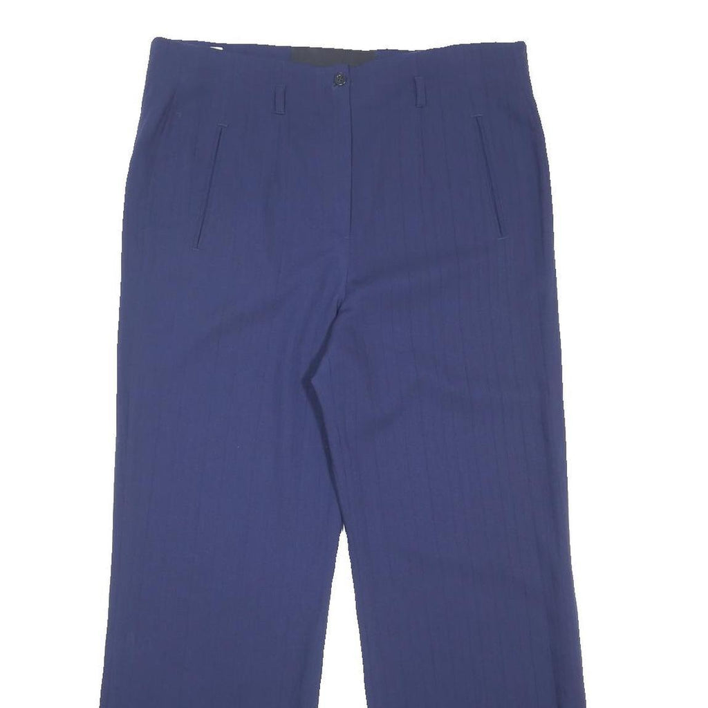 ESCADA Womens Wool Blue Loose Straight Leg Trousers W36 L30 Office Smart
