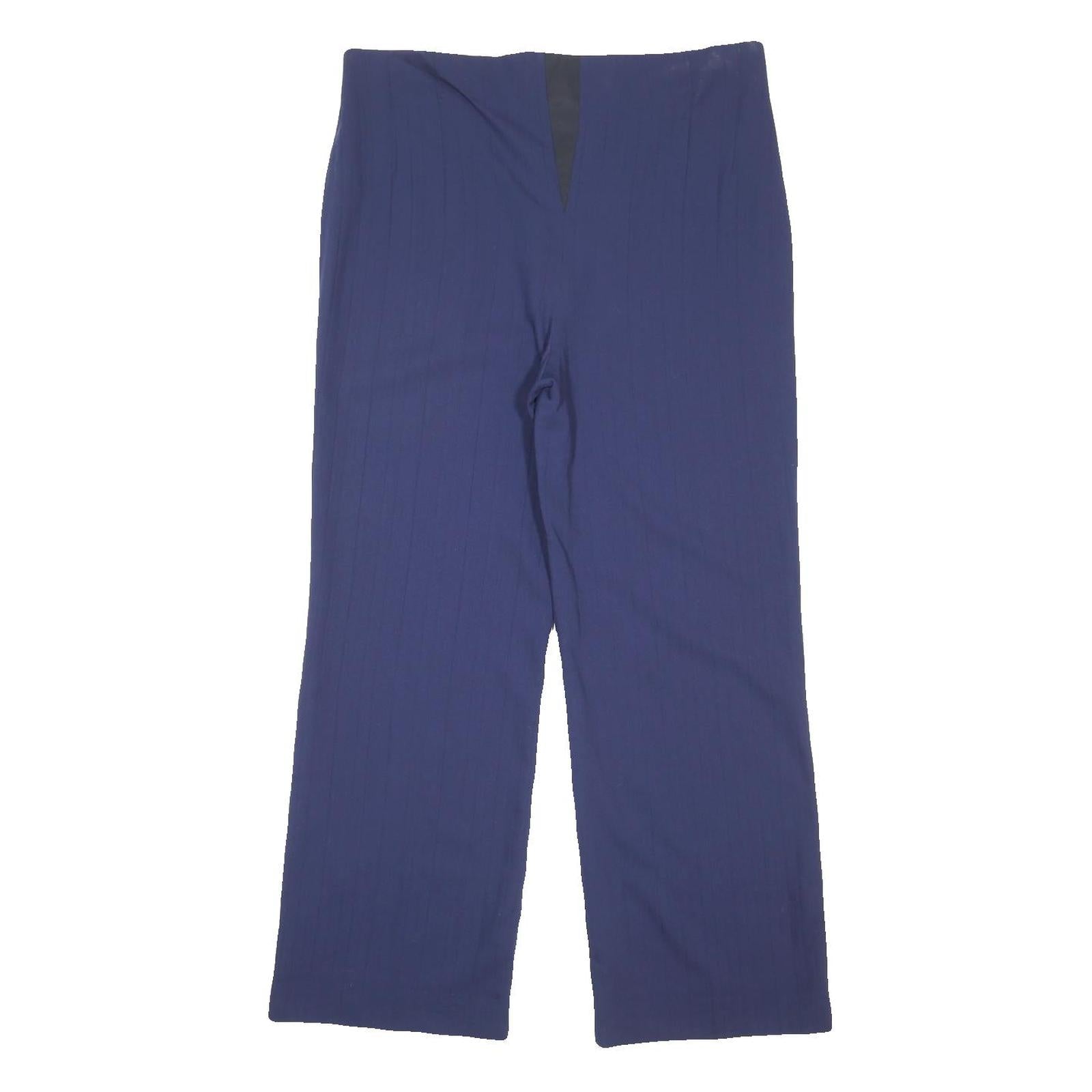 ESCADA Womens Wool Blue Loose Straight Leg Trousers W36 L30 Office Smart