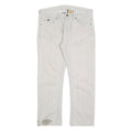 TRUE RELIGION Womens Woven Cotton Blend White Regular Fit Straight Leg Trousers