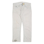 TRUE RELIGION Womens Woven Cotton Blend White Regular Fit Straight Leg Trousers
