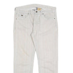 TRUE RELIGION Womens Woven Cotton Blend White Regular Fit Straight Leg Trousers