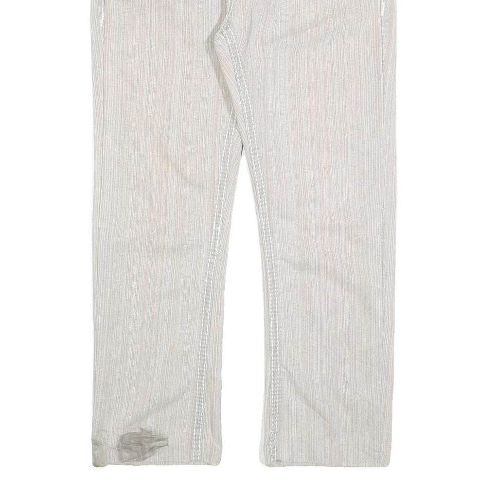 TRUE RELIGION Womens Woven Cotton Blend White Regular Fit Straight Leg Trousers