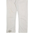 TRUE RELIGION Womens Woven Cotton Blend White Regular Fit Straight Leg Trousers