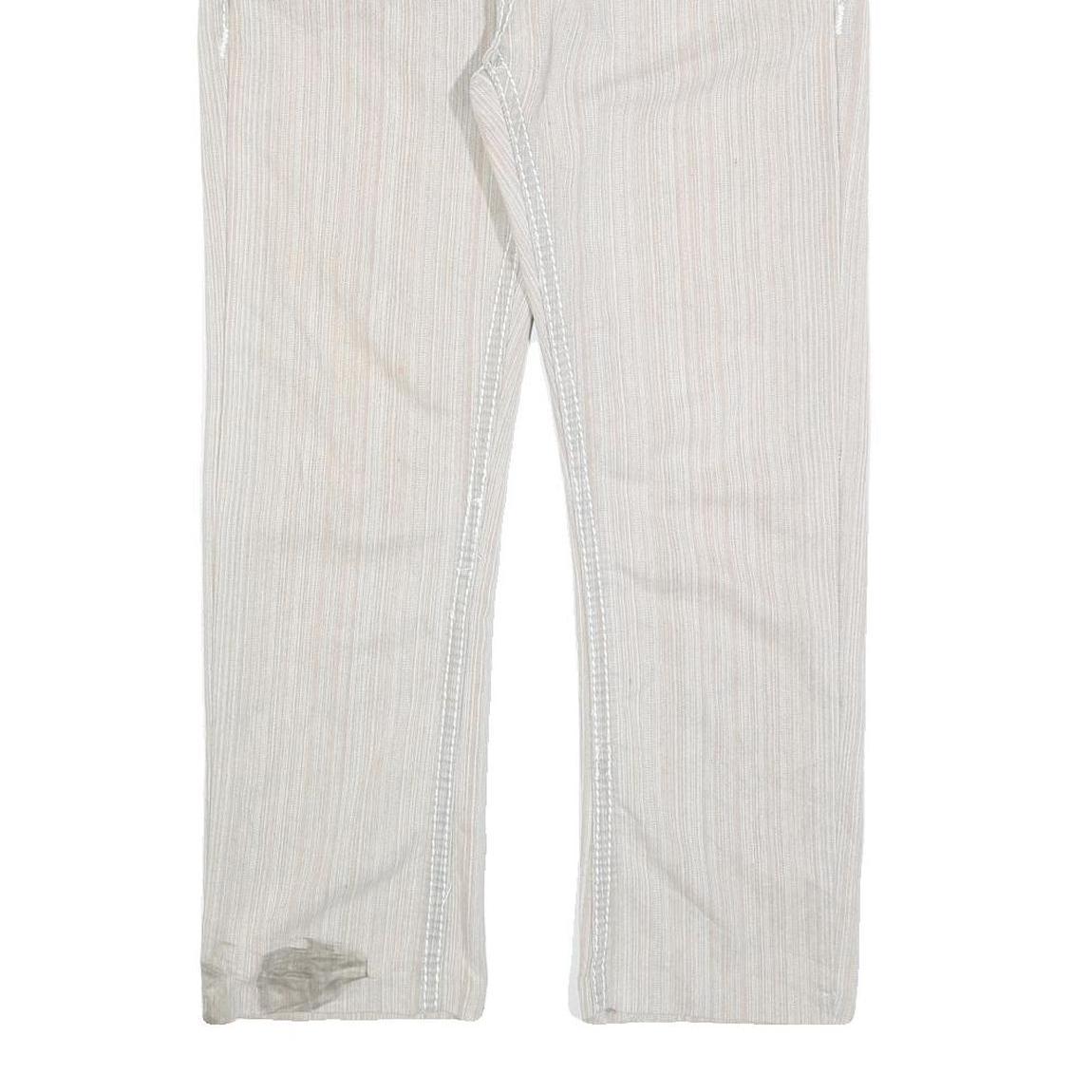 TRUE RELIGION Womens Woven Cotton Blend White Regular Fit Straight Leg Trousers