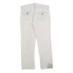 TRUE RELIGION Womens Woven Cotton Blend White Regular Fit Straight Leg Trousers