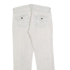 TRUE RELIGION Womens Woven Cotton Blend White Regular Fit Straight Leg Trousers