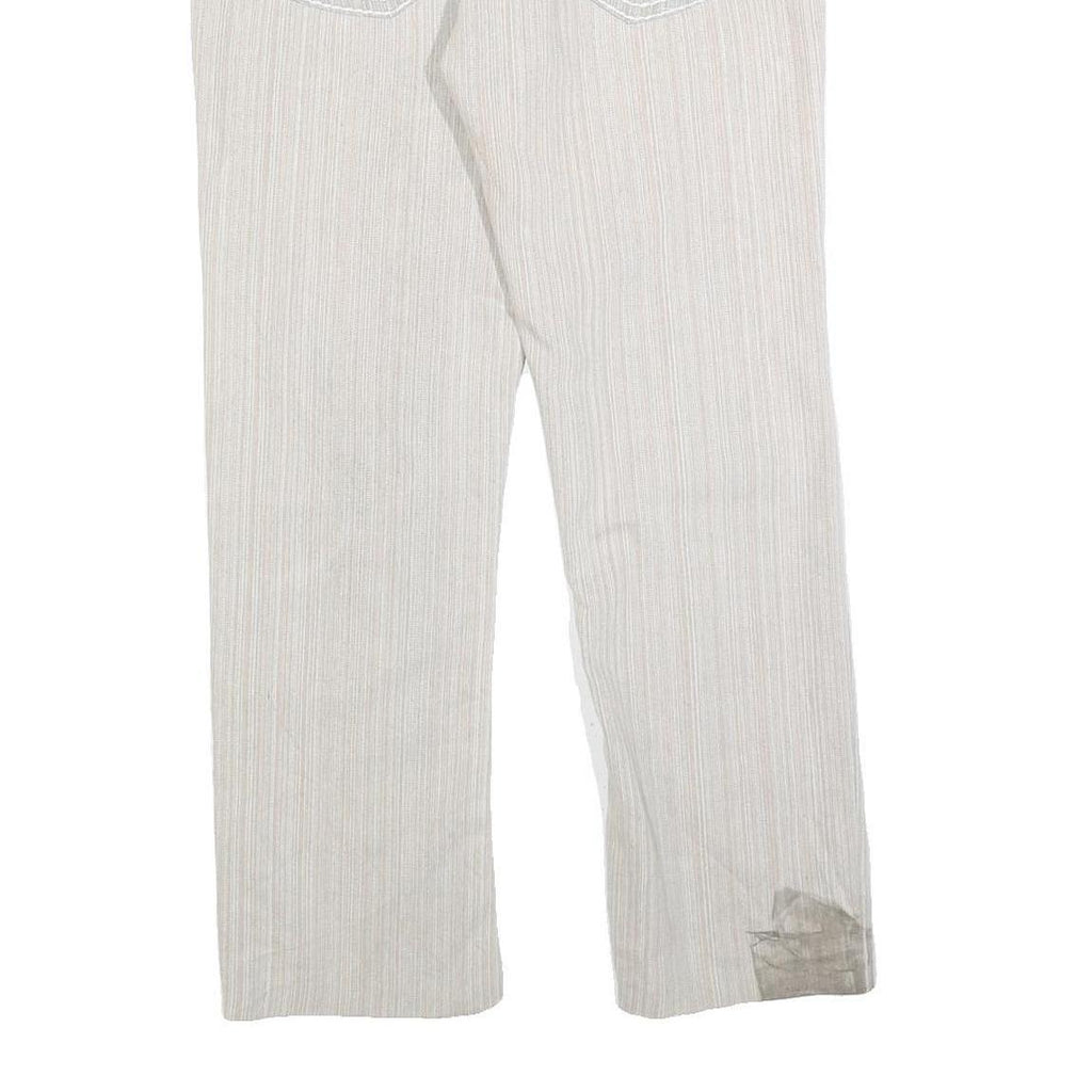 TRUE RELIGION Womens Woven Cotton Blend White Regular Fit Straight Leg Trousers