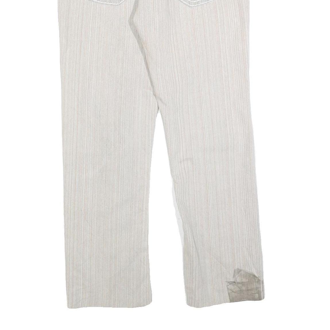 TRUE RELIGION Womens Woven Cotton Blend White Regular Fit Straight Leg Trousers