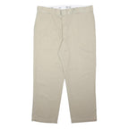 DICKIES Mens Relaxed Beige Polyester Blend Zip Trousers W40 L30 Casual Workwear