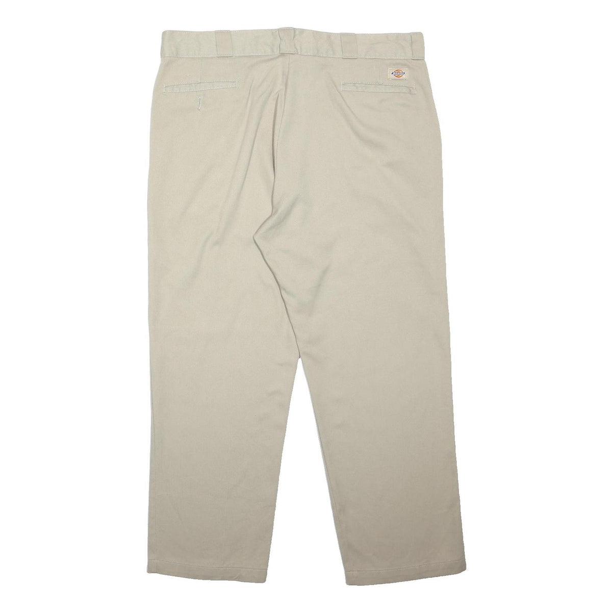 DICKIES Mens Relaxed Beige Polyester Blend Zip Trousers W40 L30 Casual Workwear