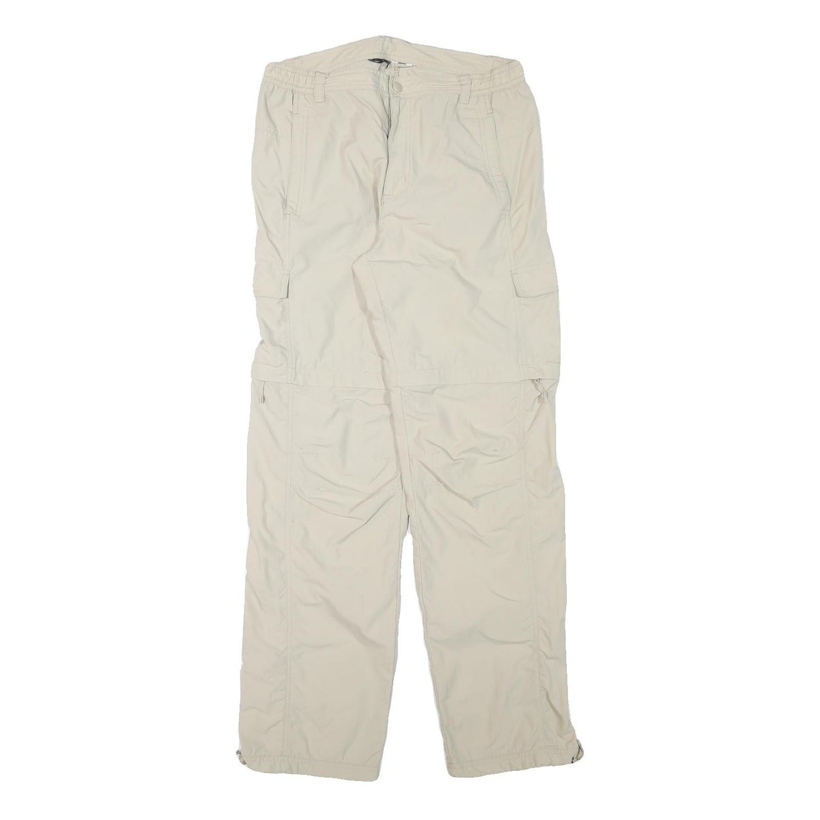 Womens Beige Polyester Blend Regular Fit Straight Trousers W29 L31 Casual