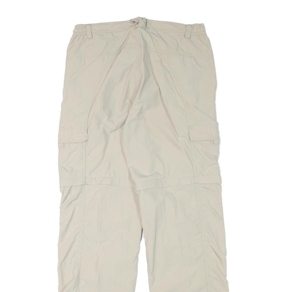 Womens Beige Polyester Blend Regular Fit Straight Trousers W29 L31 Casual