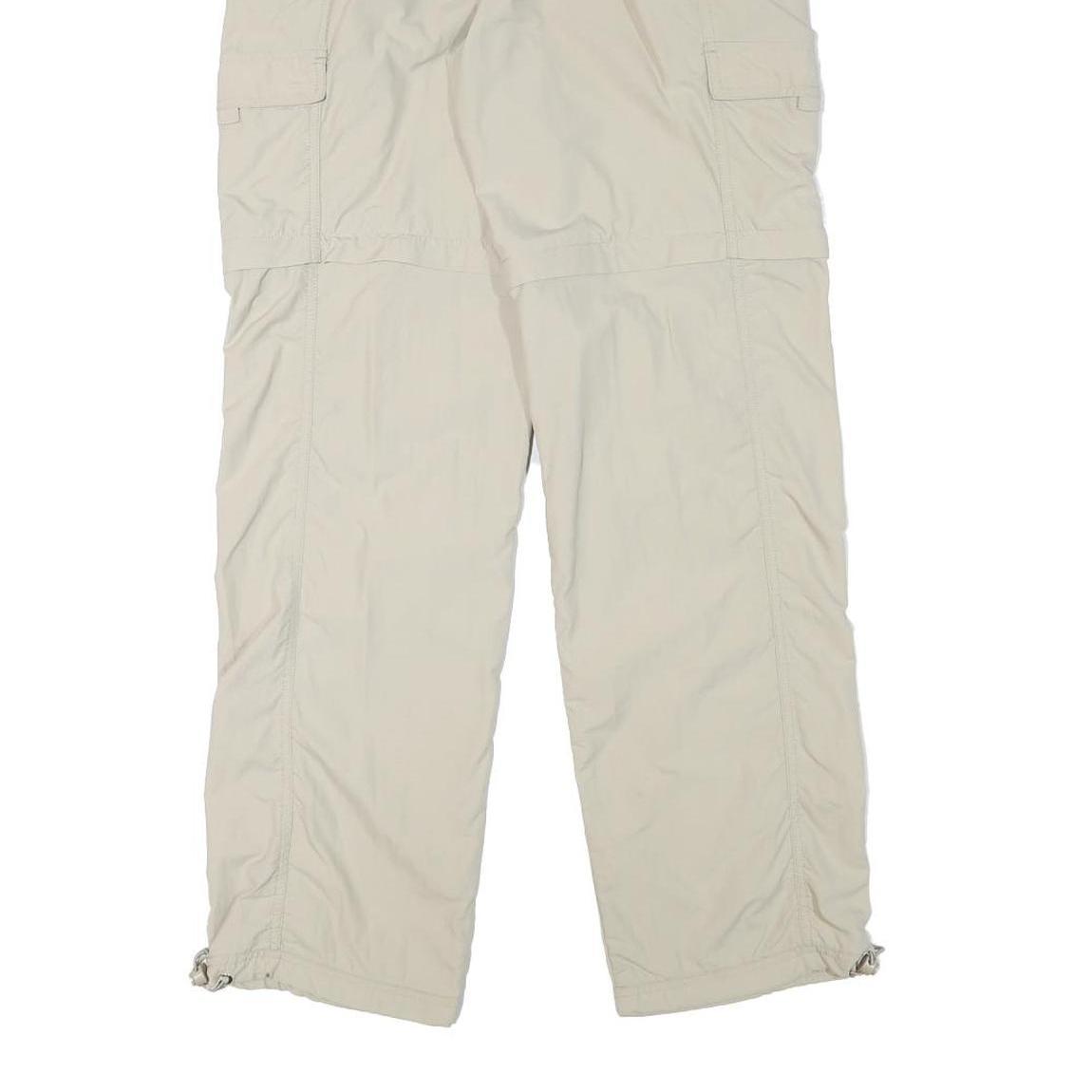 Womens Beige Polyester Blend Regular Fit Straight Trousers W29 L31 Casual