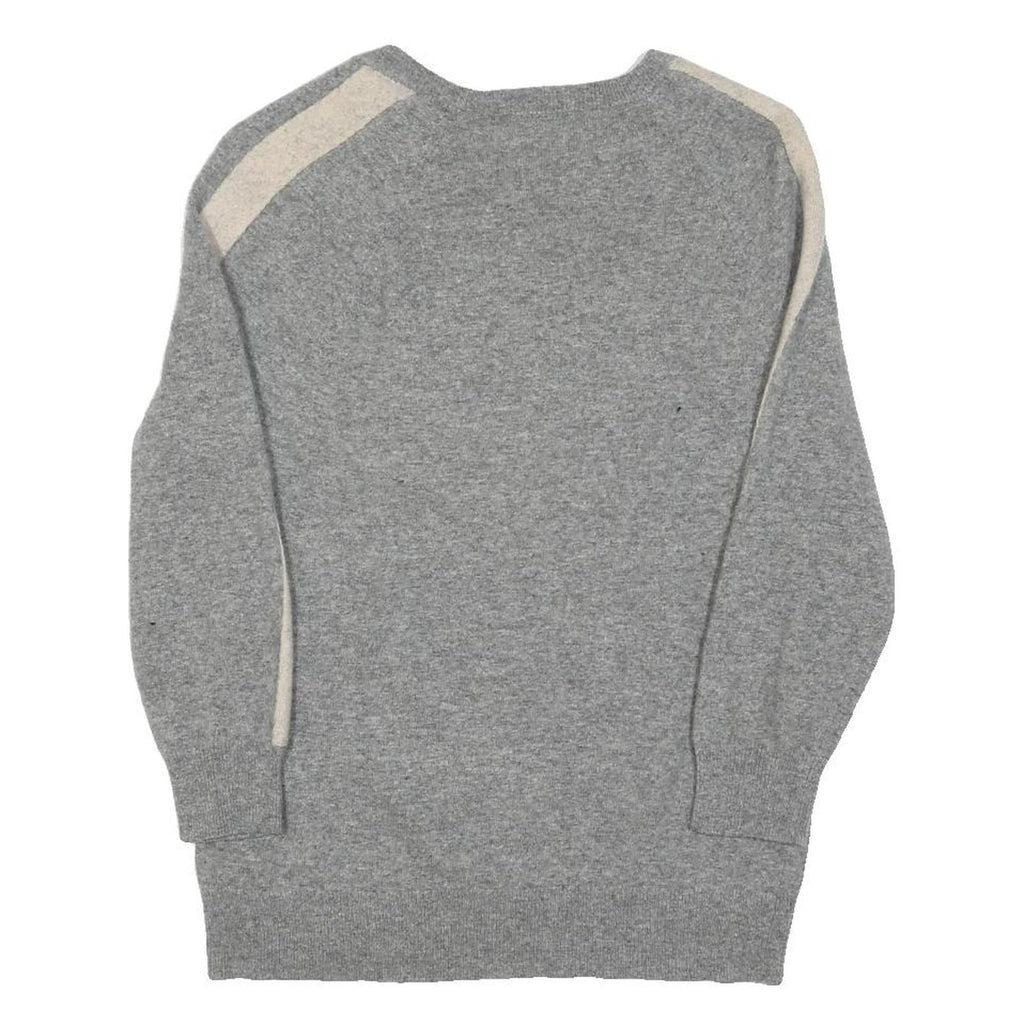 J.CREW Womens Grey & Cream Floral Patterned Crew Neck Basic Knit Pullover S