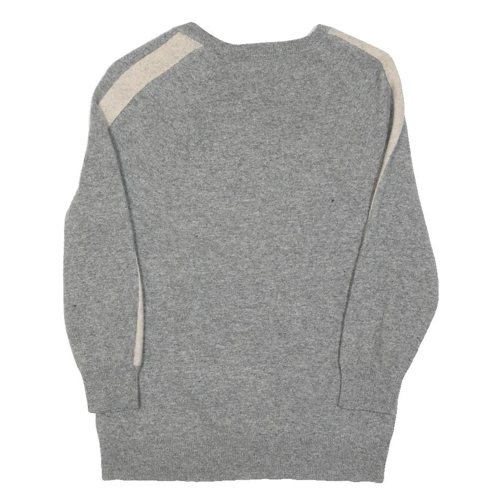 J.CREW Womens Grey & Cream Floral Patterned Crew Neck Basic Knit Pullover S