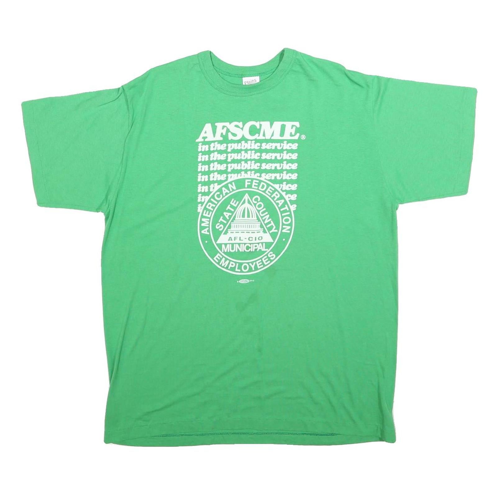 PLAINS Mens Green XL Graphic T-Shirt Short Sleeve Crew Neck Cotton Blend