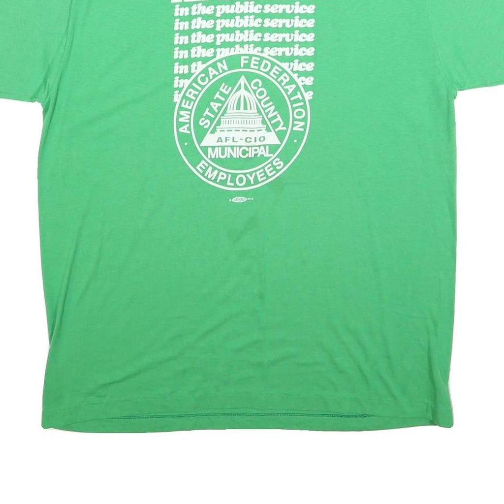 PLAINS Mens Green XL Graphic T-Shirt Short Sleeve Crew Neck Cotton Blend