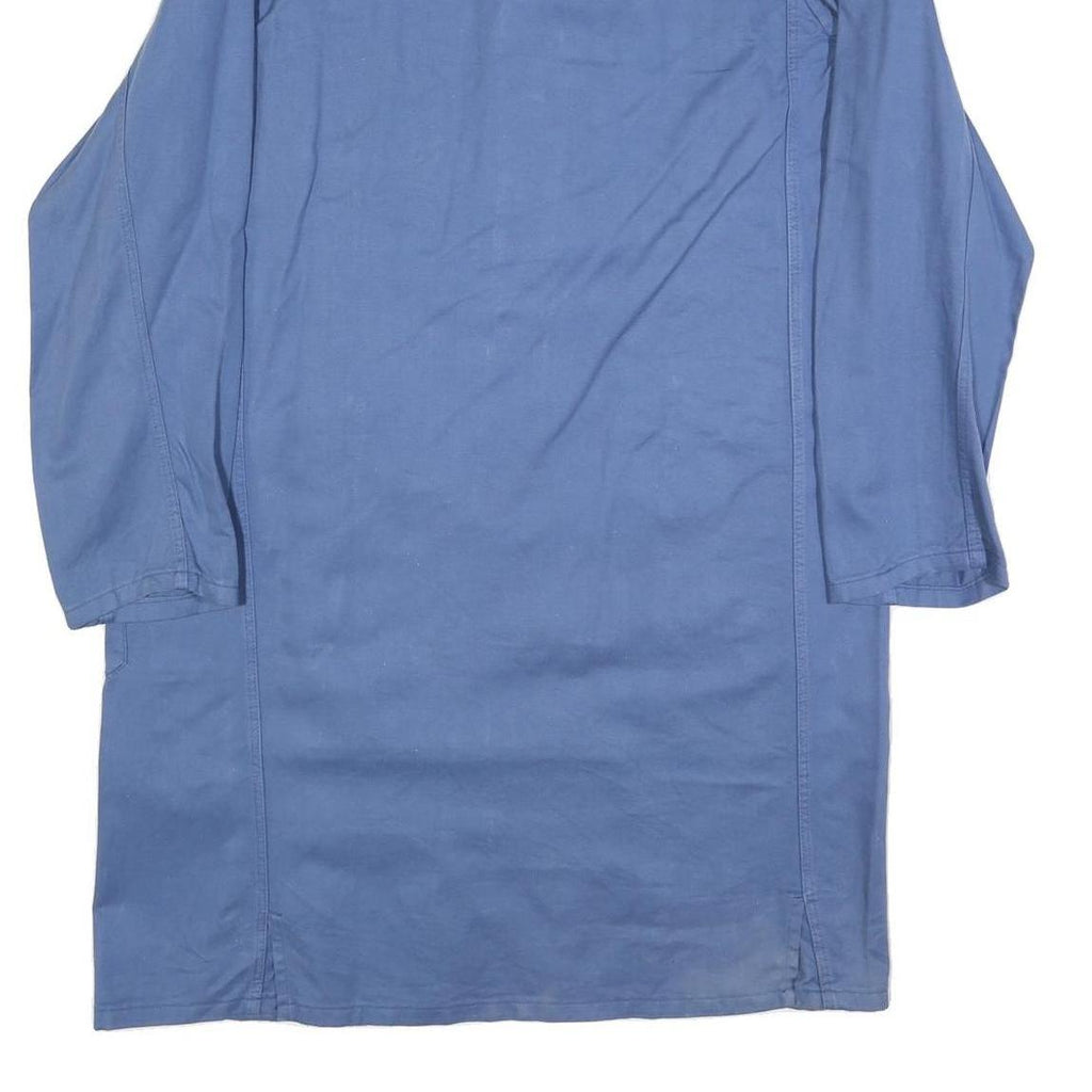 Mens Blue Cotton Classic Button Closure Jacket L Plain Long Sleeve Workwear